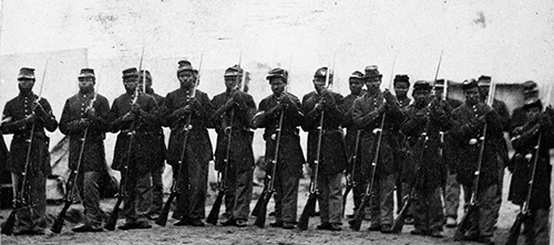 U.S. Colored Troops at Port Hudson, Louisiana circa 1864. (National Archives and Records Administration)